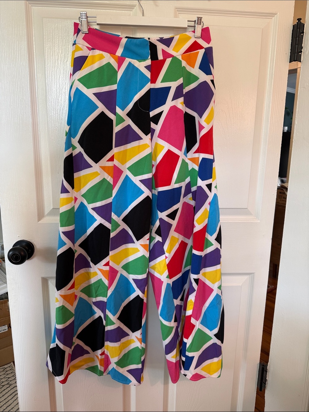 New York & Company Multicolor Geometric Wide Leg Pants